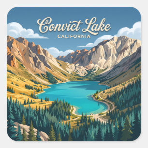 Convict Lake Mammoth Lakes Kalifornien Quadratischer Aufkleber