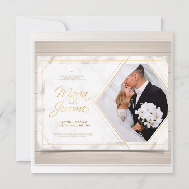 Convite de casamento - Designer moderno, elegante. Einladung (Vorderseite)