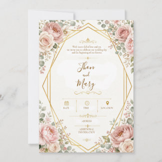 Convite de Casamento Moderno Floral Einladung