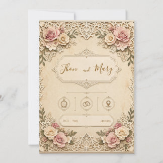 Convite de Casamento Moderno Floral Einladung