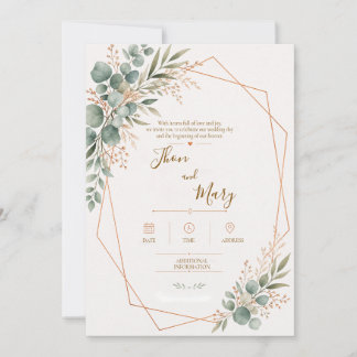 Convite de Casamento Moderno Rustico Floral Einladung
