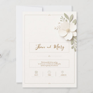 Convite de Casamento Moderno Rustico Floral Einladung