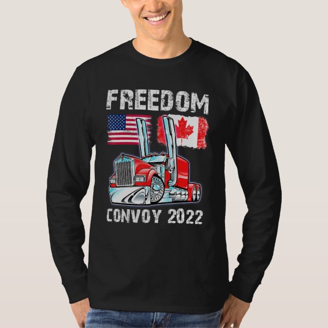 Convoy 2022 Canada & America Freedom Trucker Cheer T-Shirt (Vorderseite)