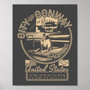CONWAY ARKANSAS - STADT CONWAY VINTAGE POSTER