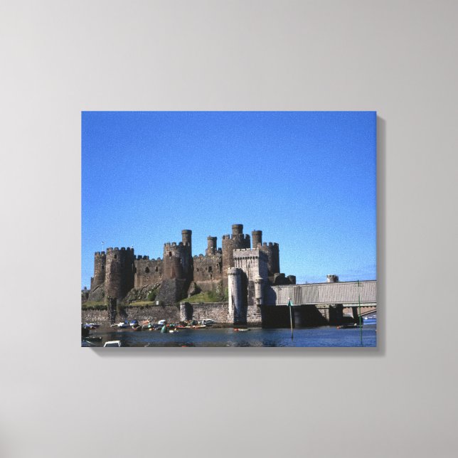 Conwy Castle North Wales Postcard Poster Imitate C Leinwanddruck (Vorderseite)