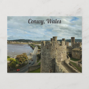 Conwy Wales Welsh Castle River Travel Foto Postkarte