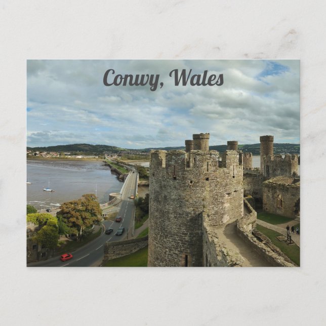 Conwy Wales Welsh Castle River Travel Foto Postkarte (Vorderseite)