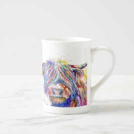 Coo2 Highland Cow Scotland Knochen China Tasse