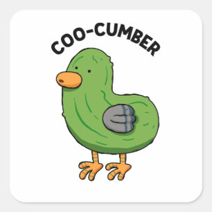 Coo-cumber-Pigeon-Pappkleber Quadratischer Aufkleber