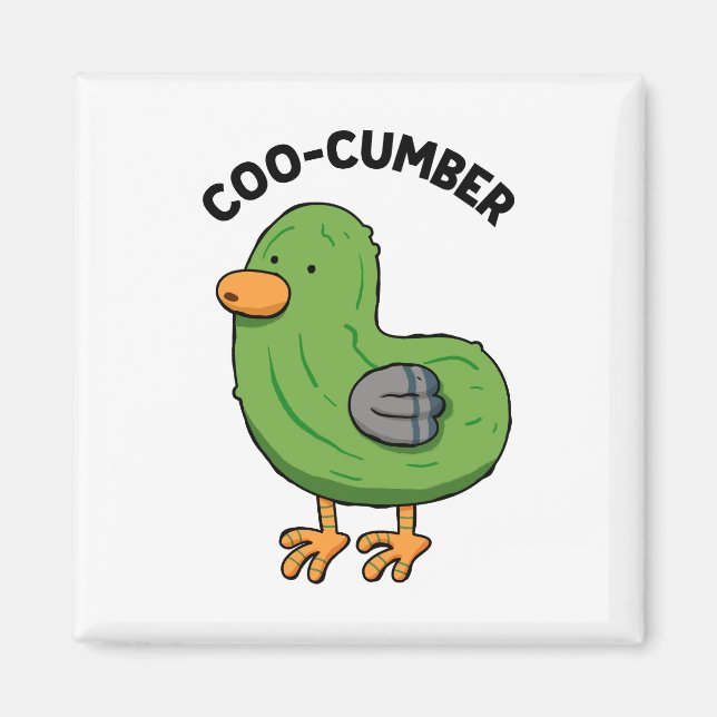 Coo-cumber Taube Pickle Pun Magnet (Vorne)