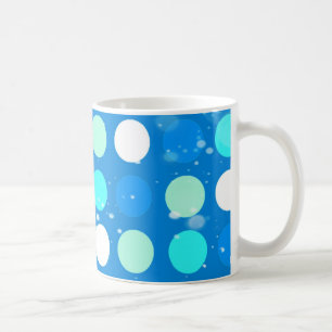 Coo große blaue, weiße, hellblaue Polka-Punkte Tasse