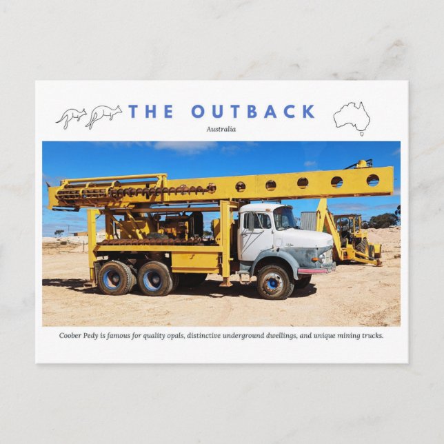 Coober Pedy Mining Truck Postkarte (Vorderseite)