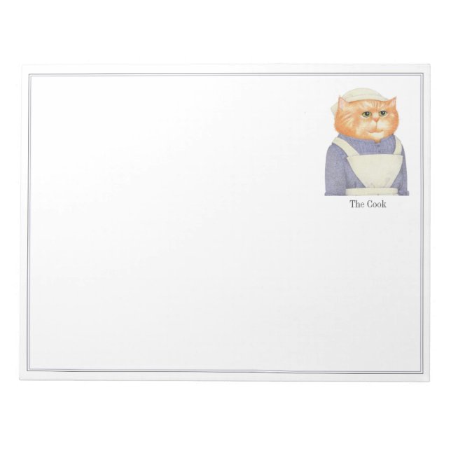 COOK CAT 11x8.5 Notepad Notizblock (Vorderseite)