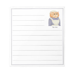 COOK CAT 5.5x6 Notepad + Zeilen Notizblock