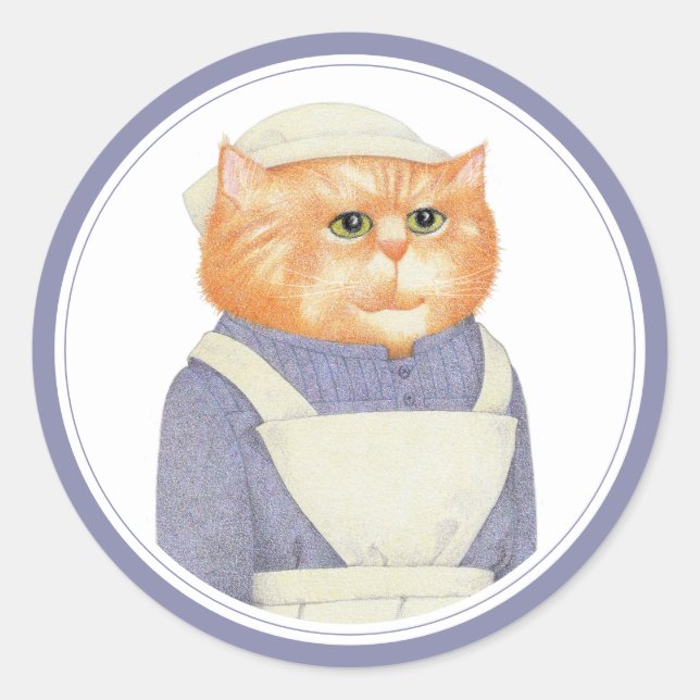 COOK CAT Große Round Stickers (Vorderseite)