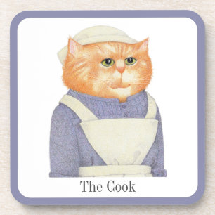 COOK CAT Hartkunststoff-Untersetzer + Text Getränkeuntersetzer