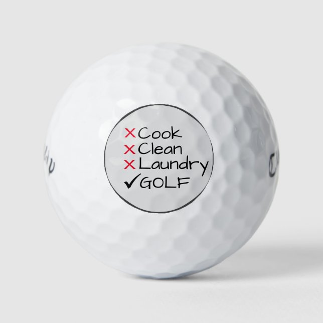 Cook Clean Wäsche Golf Spaß Golfball (Vorderseite)