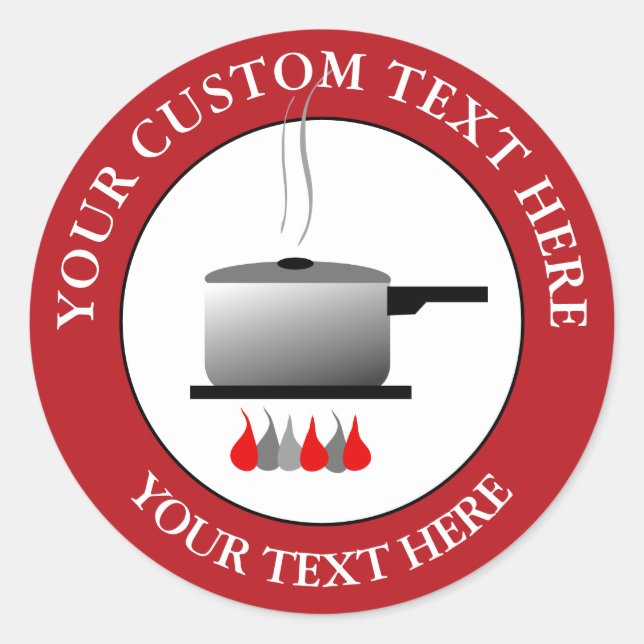 Cook Cooking Custom Text Logo Symbol Runder Aufkleber (Vorderseite)