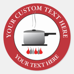 Cook Cooking Custom Text Logo Symbol Runder Aufkleber