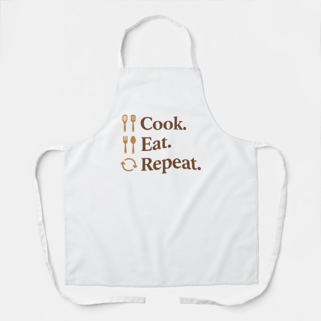 Cook Eat Repeat – Funny Chef Life Schürze (Vorderseite)