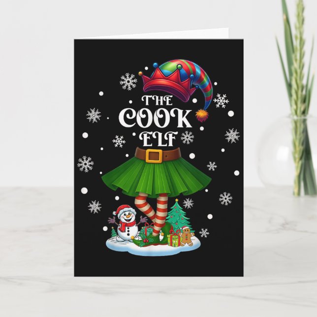 Cook Elf Squad Xmas Women Girls Mom Christmas Fami Karte (Vorderseite)