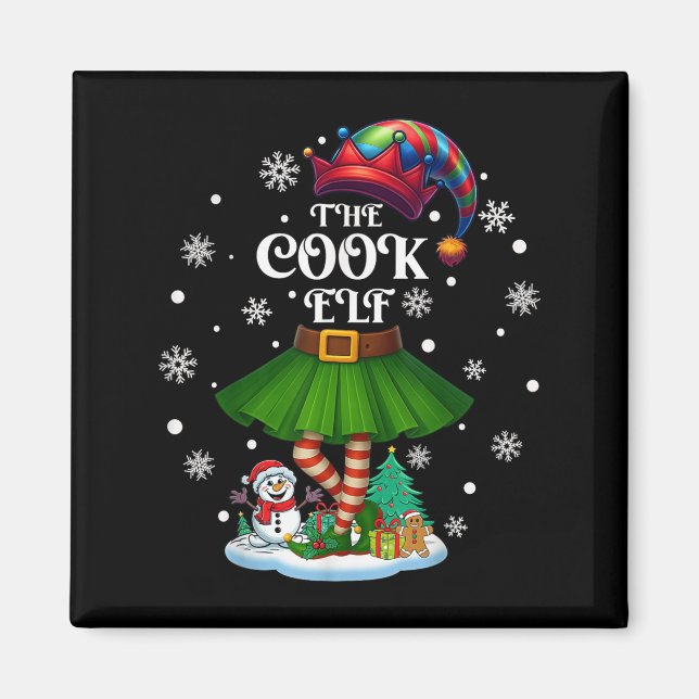 Cook Elf Squad Xmas Women Girls Mom Christmas Fami Magnet (Vorne)