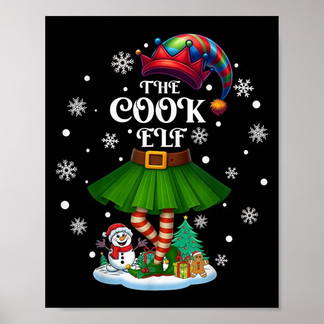 Cook Elf Squad Xmas Women Girls Mom Christmas Fami Poster (Vorne)