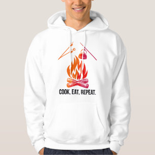 Cook essen Wiederholung lustiges Camping Feuerdesi Hoodie