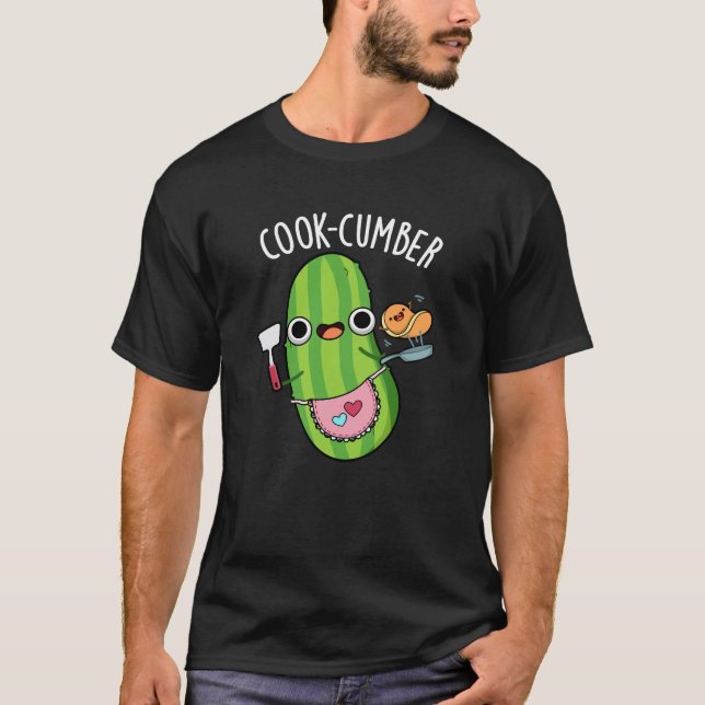 Cook-Gurke Funny Cucumber Pun Dark BG T-Shirt (Vorderseite)