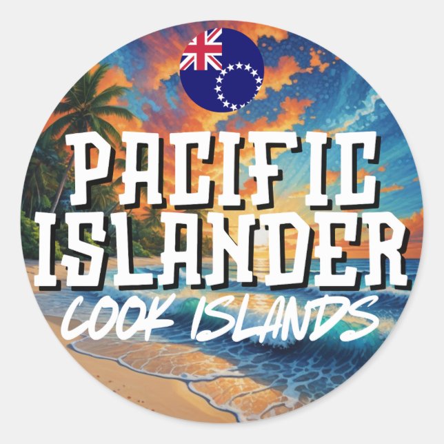 Cook Island Pacific Islander Runder Aufkleber (Vorderseite)