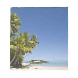 Cook Islands, Aitutaki. Polynesisches Kanu-Tour zu Notizblock