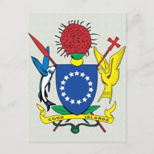 Cook Islands Coat of Arms Detail Postkarte