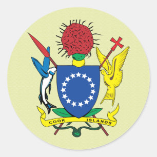 Cook Islands Coat of Arms Detail Runder Aufkleber