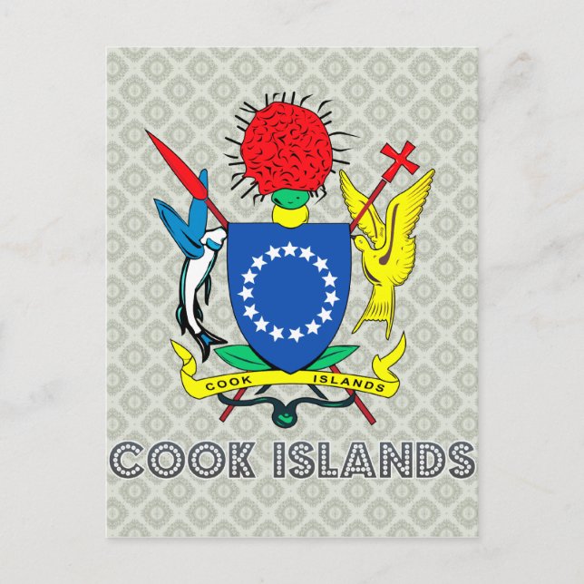 Cook Islands Coat of Arms Postkarte (Vorderseite)