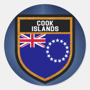 Cook Islands Flag Runder Aufkleber
