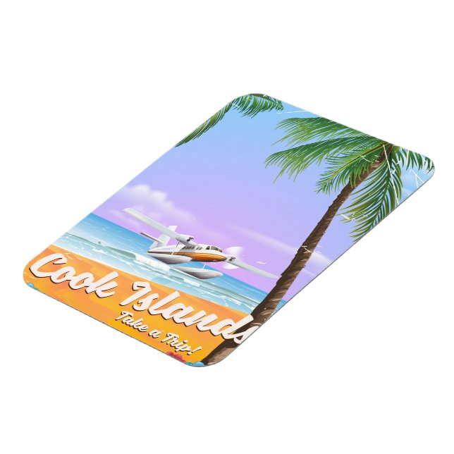 Cook Islands Vintage Reise Beach Poster. Magnet (Linke Seite)