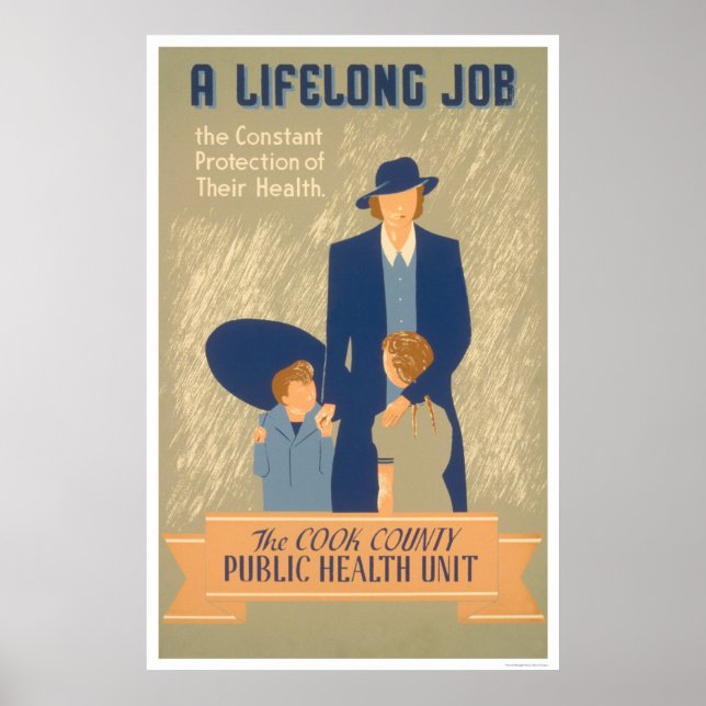 Cook Landkreis Public Health 1938 WPA Poster (Vorne)