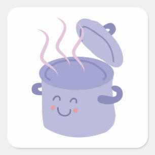 Cook Pot Quadratischer Aufkleber