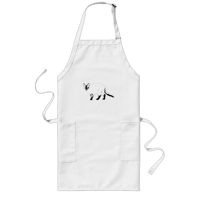 Cook Sharp, Katzen-Bold-Schürze Lange Schürze (Vorne)