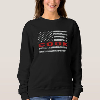 Cook USA Flag Profession Retro Job Title Sweatshirt