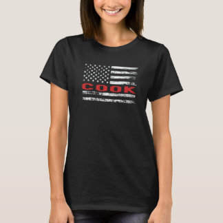 Cook USA Flag Profession Retro Job Title T-Shirt