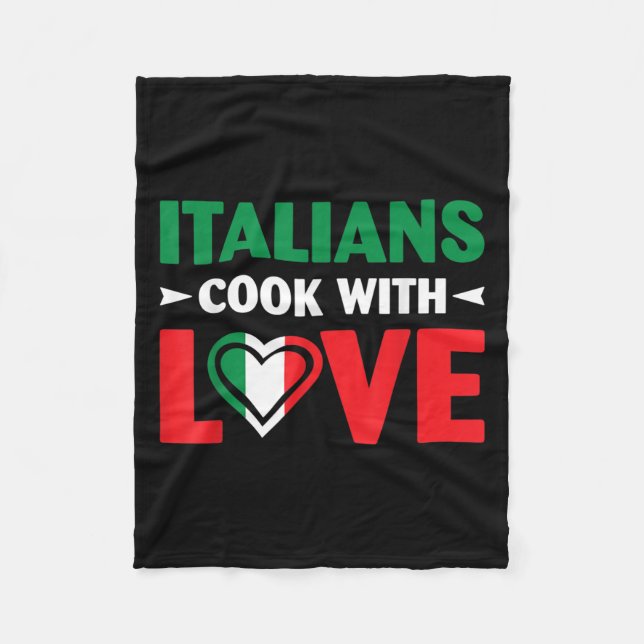 Cook With Love Italian Chef Funny Sayings Quotes  Fleecedecke (Vorderseite)