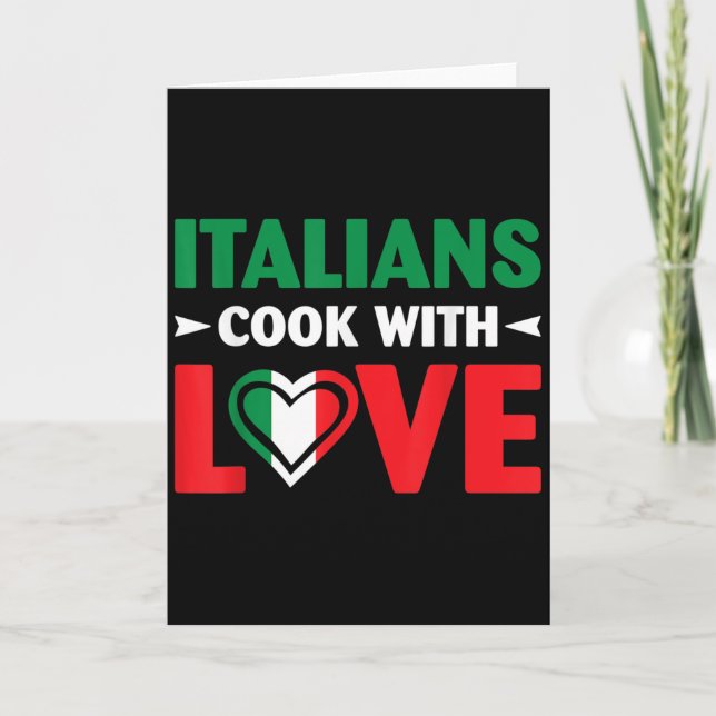 Cook With Love Italian Chef Funny Sayings Quotes  Karte (Vorderseite)