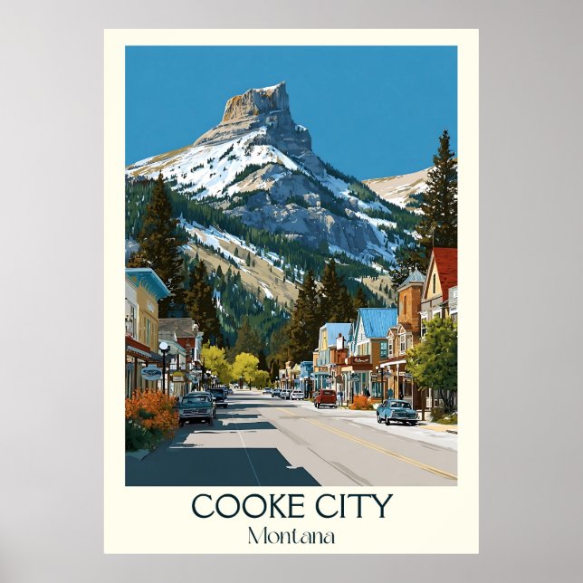Cooke City Montana Vintag Yellowstone Gateway Poster (Vorne)