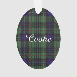 Cooke Clan karierter schottischer Kilt Tartan Ornament