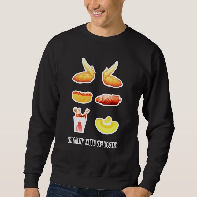 Cooked Chicken Wing Chicken Wing Hot Dog Bologna M Sweatshirt (Vorderseite)
