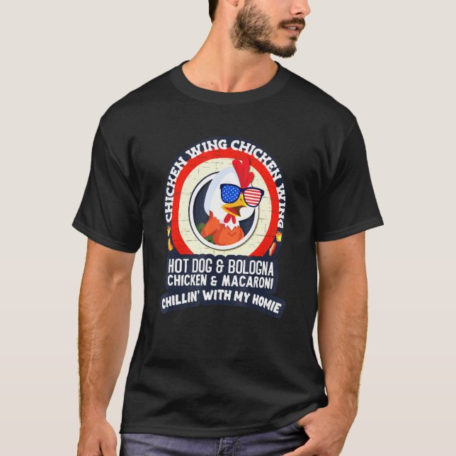 Cooked Chicken Wing Chicken Wing Hot Dog Bologna M T-Shirt (Vorderseite)