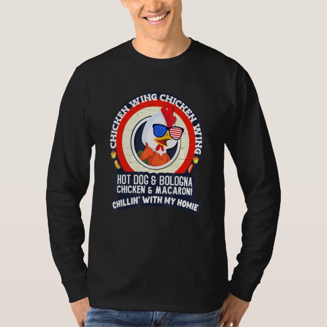 Cooked Chicken Wing Chicken Wing Hot Dog Bologna M T-Shirt (Vorderseite)