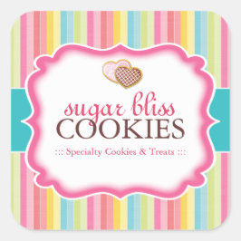 Cookie and Dessert - Verpackungs-Aufkleber Quadratischer Aufkleber