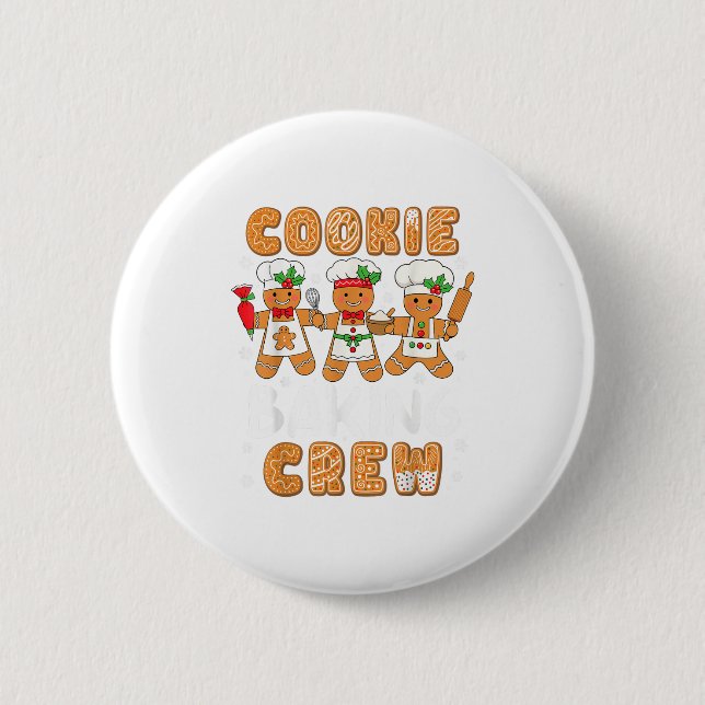 Cookie-Back-Crew Weihnachten Lustig Gingerbread Lo Button (Vorderseite)